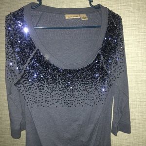 Dkny jeans sweater blue sequins size medium